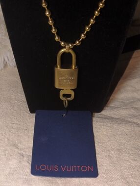 Louis Vuitton Gold-tone Padlock Pendant on Bead Chain NOW ONLY $125